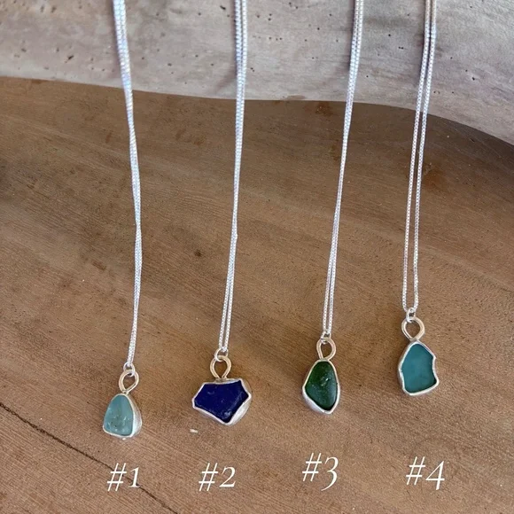 Mendocino Sea Glass Necklace #2 – Coastal Sea Glass Necklace - Picture 3 of 3